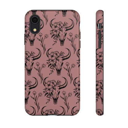 Mauve Floral Skull Tough Case
