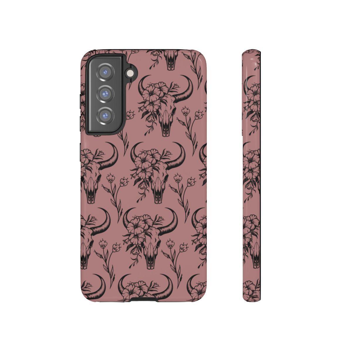 Mauve Floral Skull Tough Case