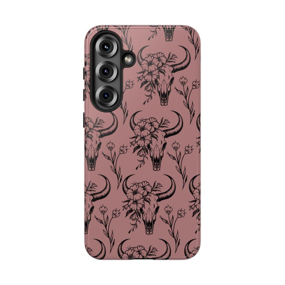 Mauve Floral Skull Tough Case