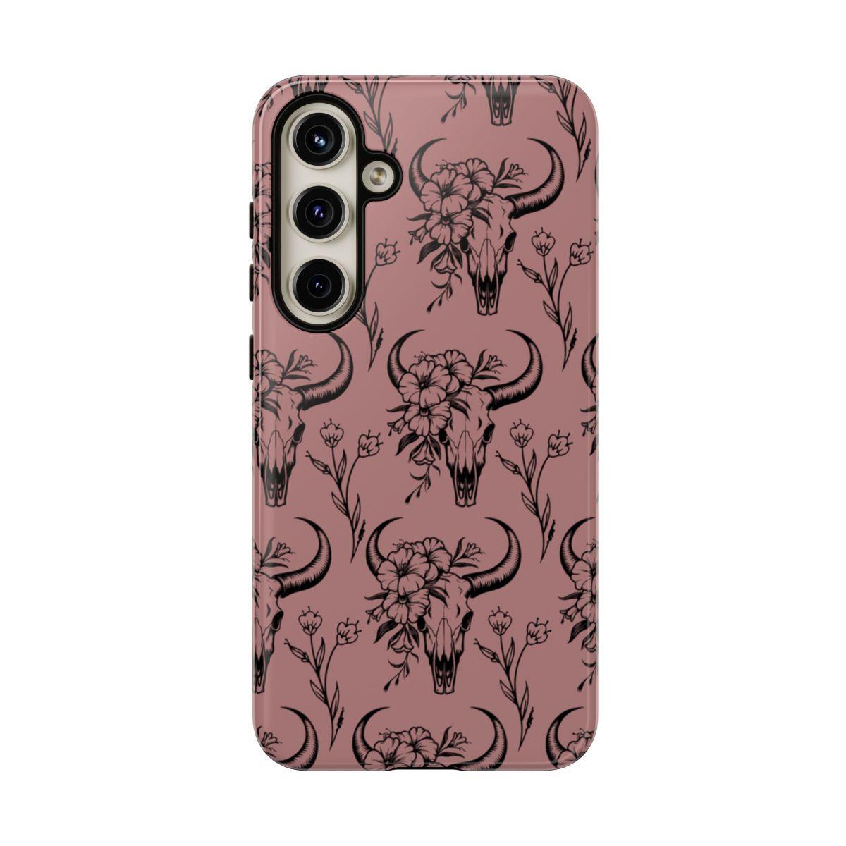 Mauve Floral Skull Tough Case