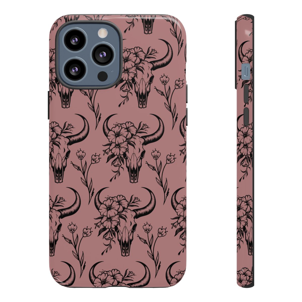 Mauve Floral Skull Tough Case