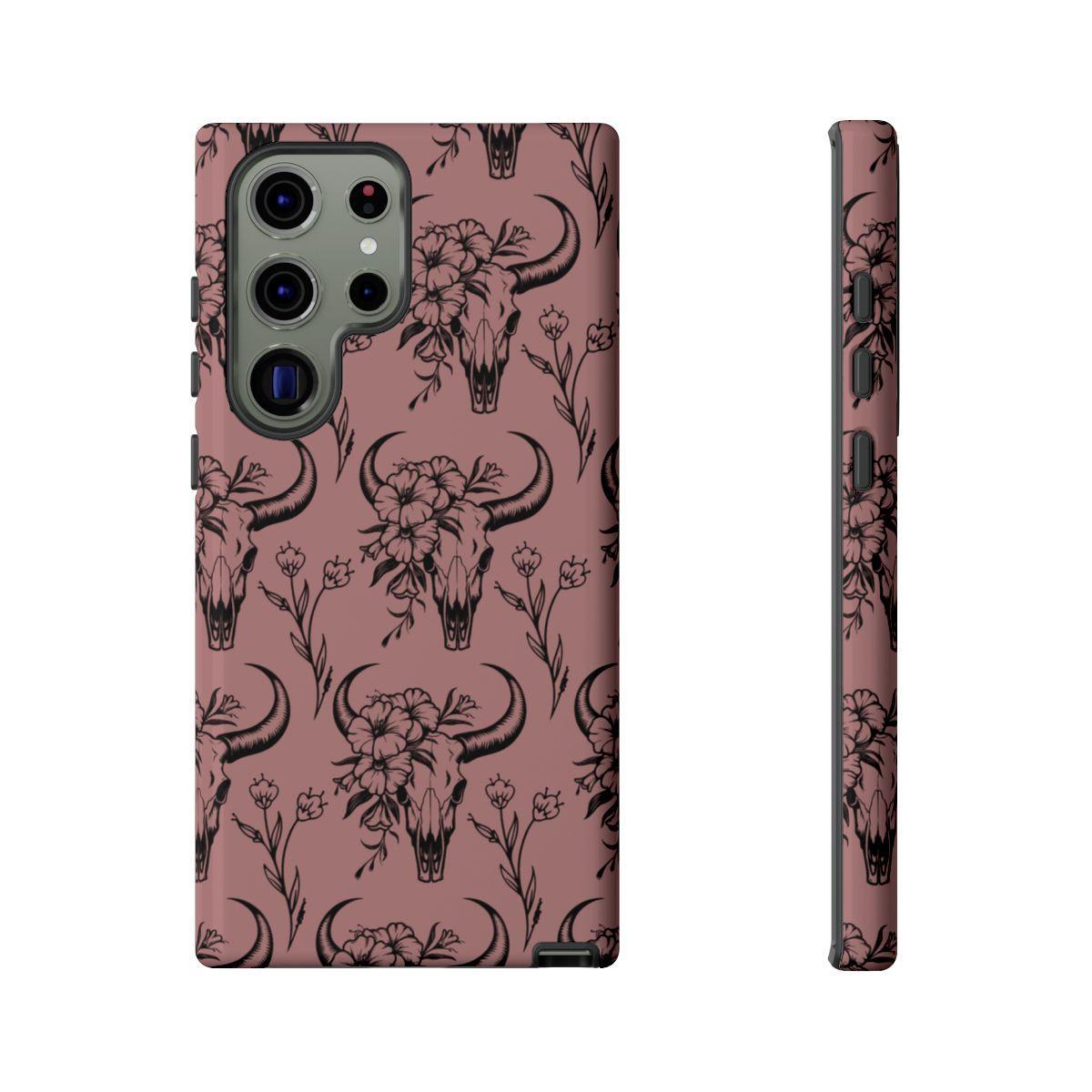 Mauve Floral Skull Tough Case