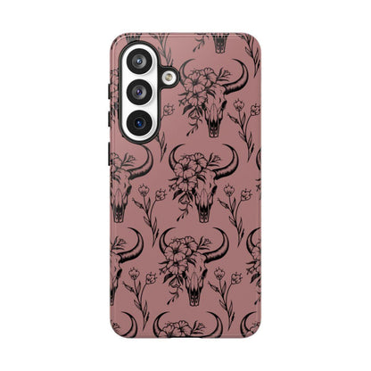 Mauve Floral Skull Tough Case