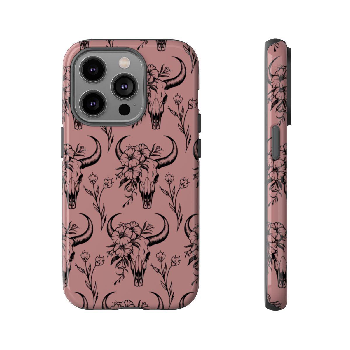 Mauve Floral Skull Tough Case