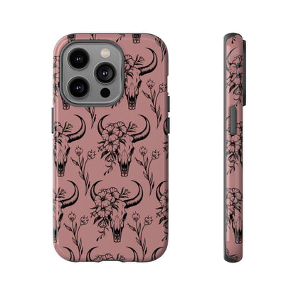 Mauve Floral Skull Tough Case