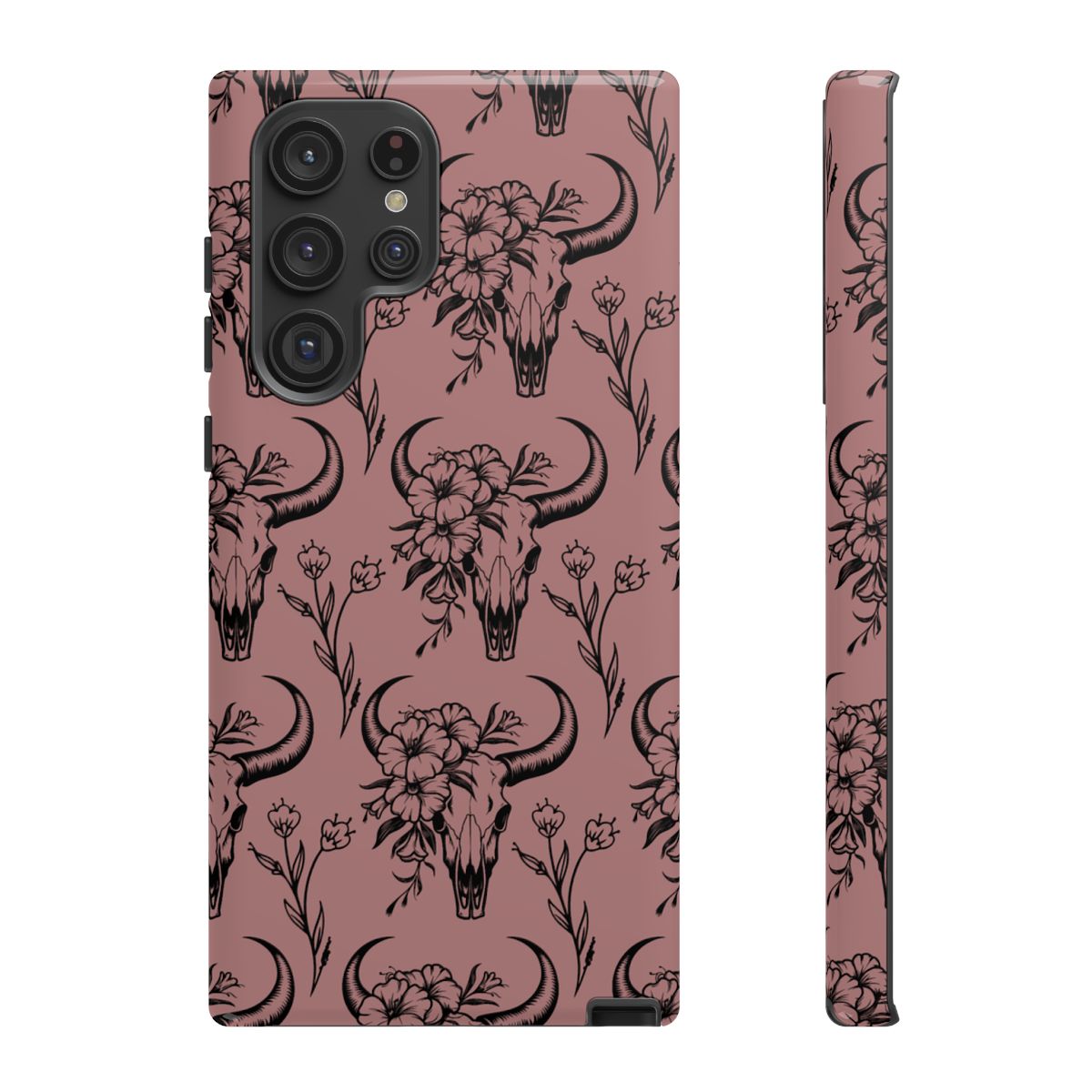 Mauve Floral Skull Tough Case