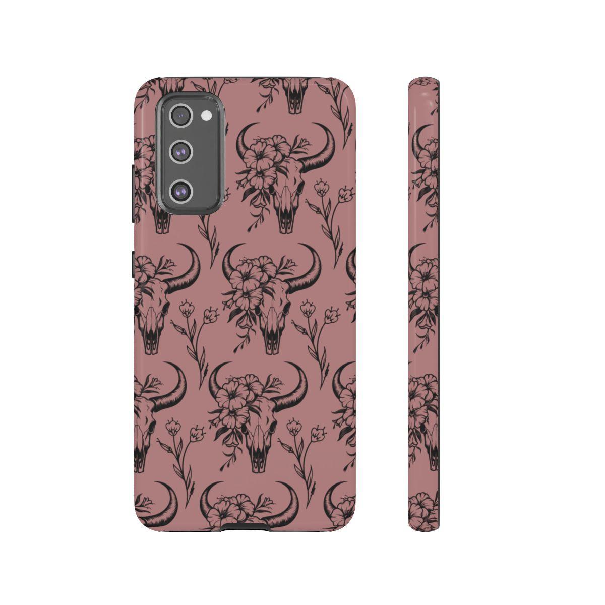 Mauve Floral Skull Tough Case
