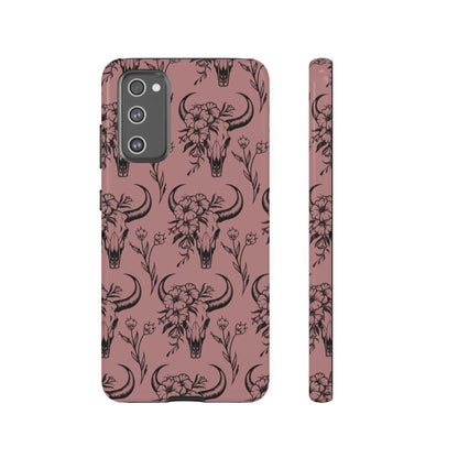 Mauve Floral Skull Tough Case