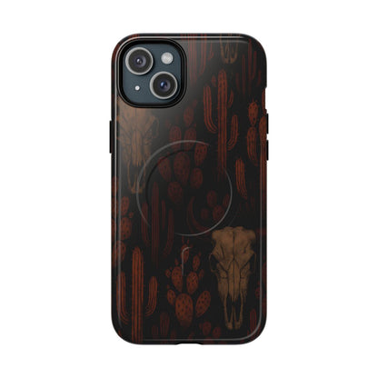 Midnight Cactus Bull Skull Magnetic Case