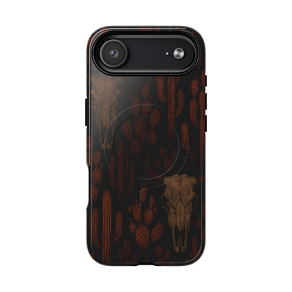 Midnight Cactus Bull Skull Magnetic Case