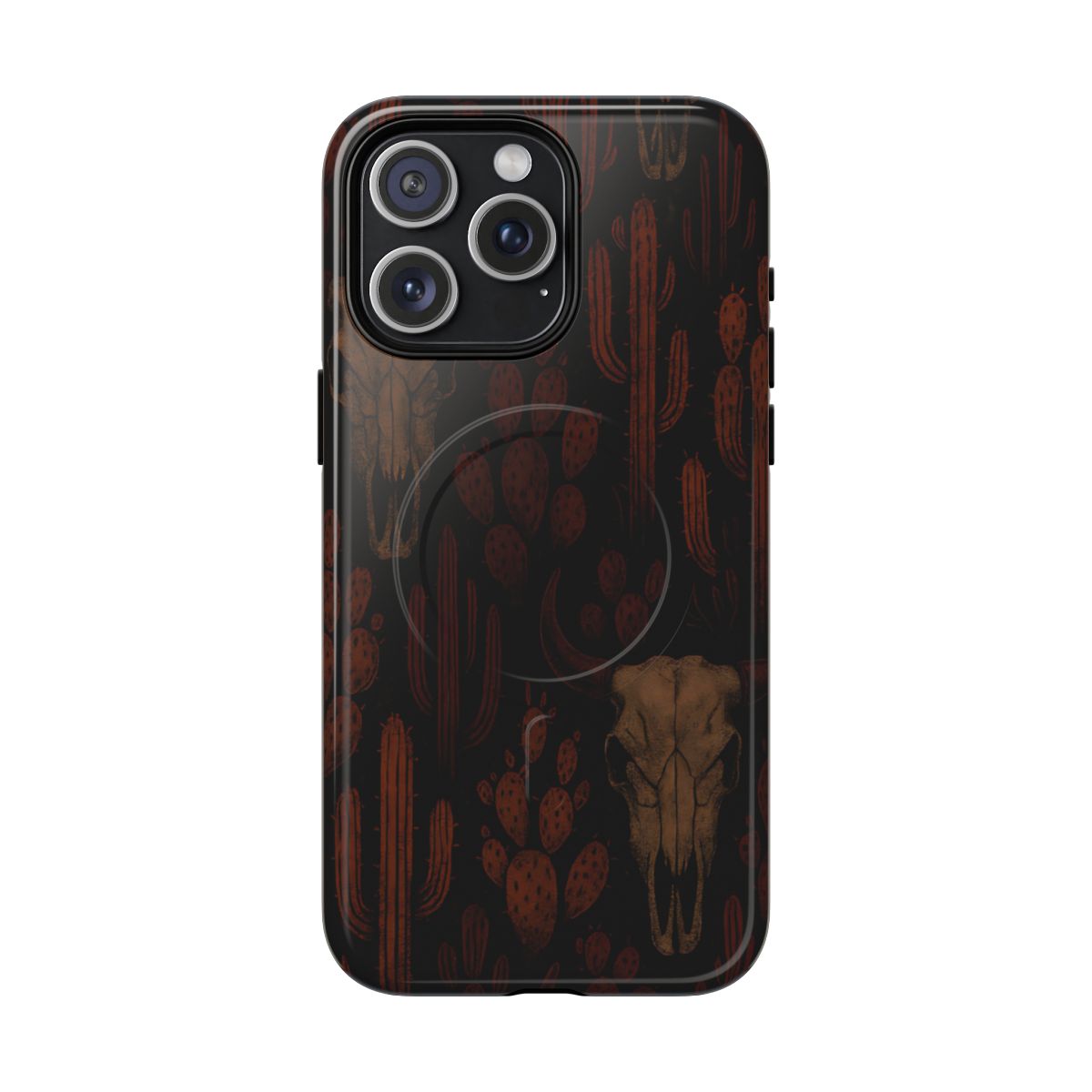 Midnight Cactus Bull Skull Magnetic Case