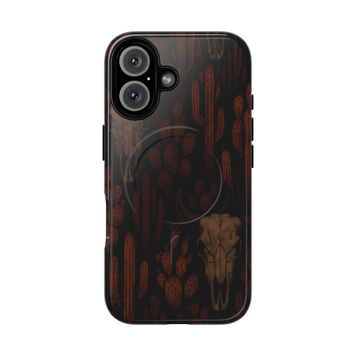 Midnight Cactus Bull Skull Magnetic Case