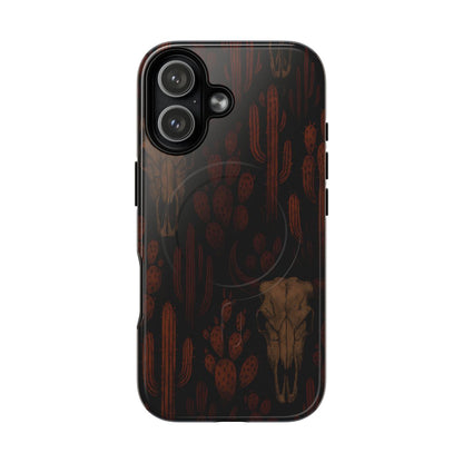 Midnight Cactus Bull Skull Magnetic Case