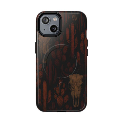 Midnight Cactus Bull Skull Magnetic Case
