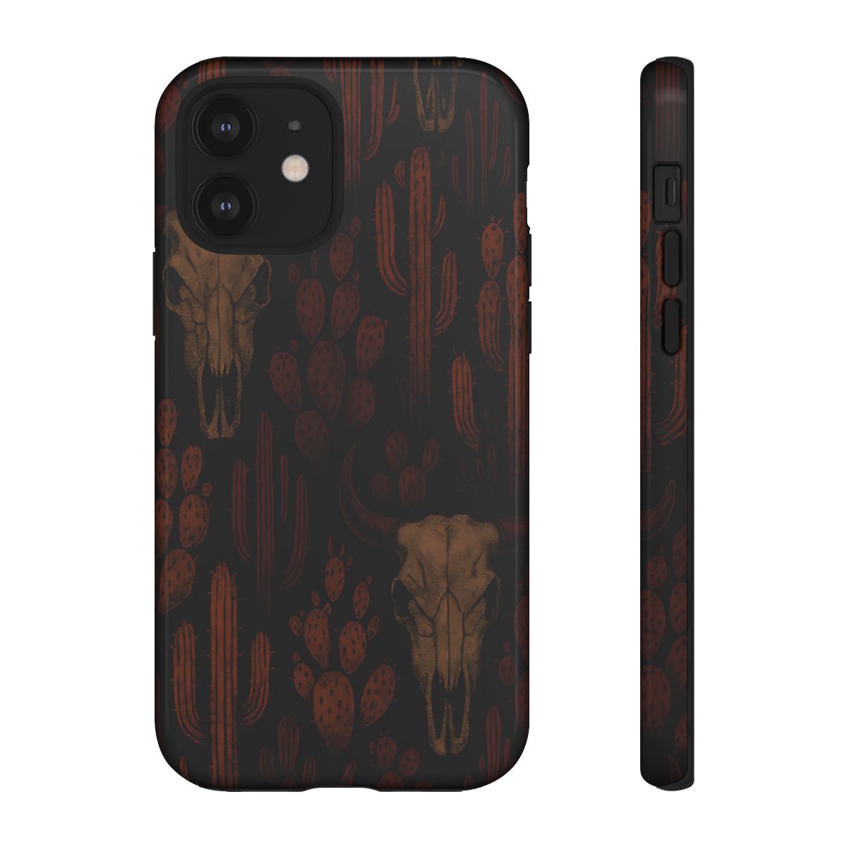 Midnight Cactus Bull Skull Tough Phone Case
