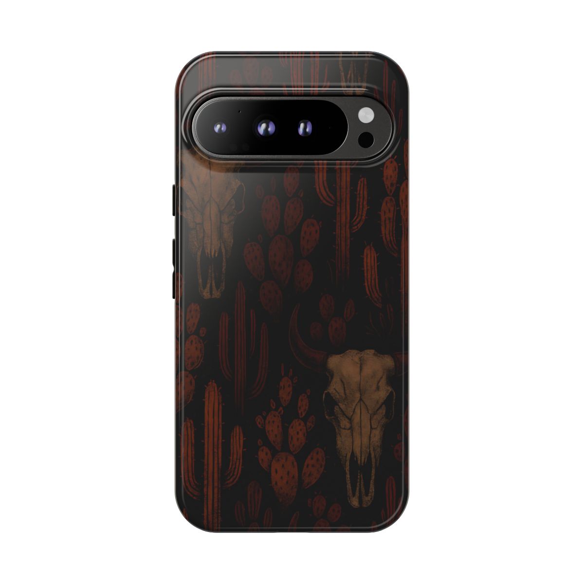 Midnight Cactus Bull Skull Tough Phone Case