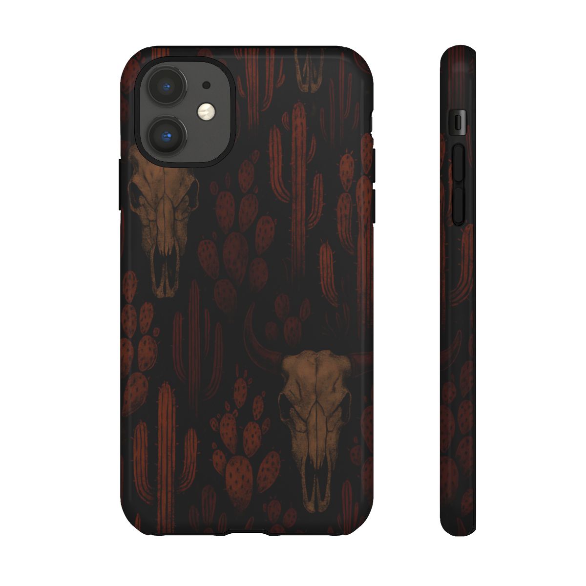 Midnight Cactus Bull Skull Tough Phone Case