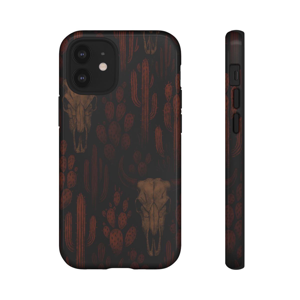 Midnight Cactus Bull Skull Tough Phone Case