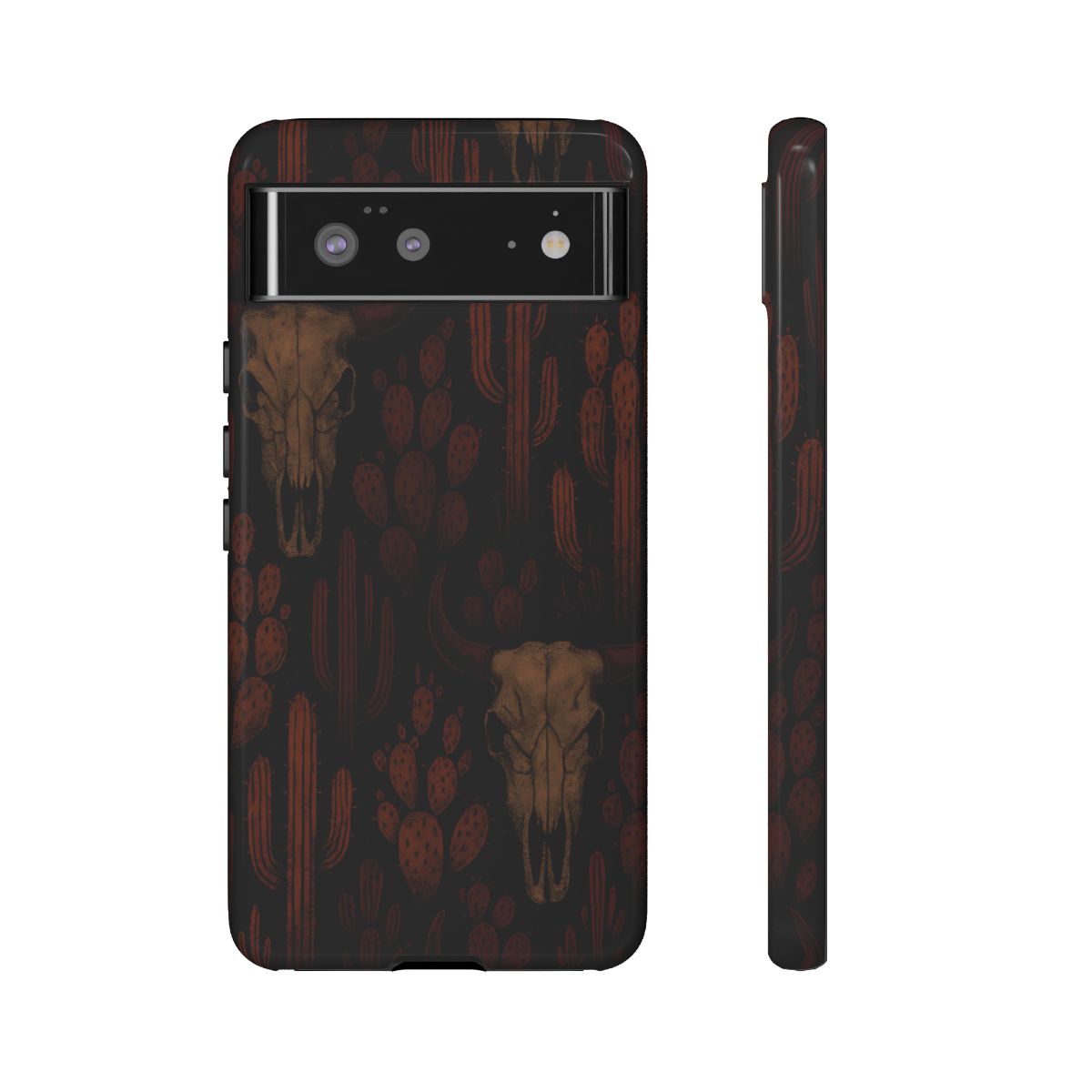 Midnight Cactus Bull Skull Tough Phone Case