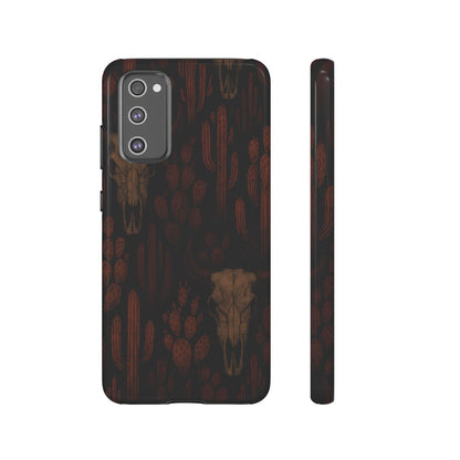 Midnight Cactus Bull Skull Tough Phone Case