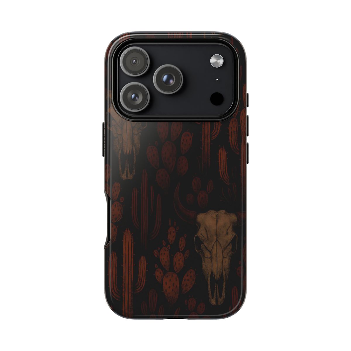 Midnight Cactus Bull Skull Tough Phone Case