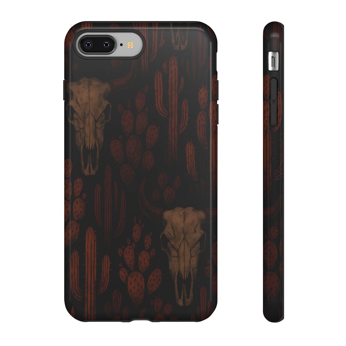 Midnight Cactus Bull Skull Tough Phone Case