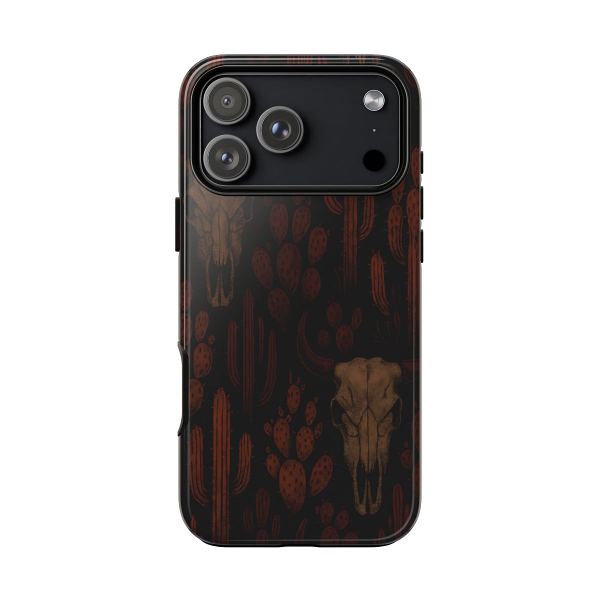 Midnight Cactus Bull Skull Tough Phone Case