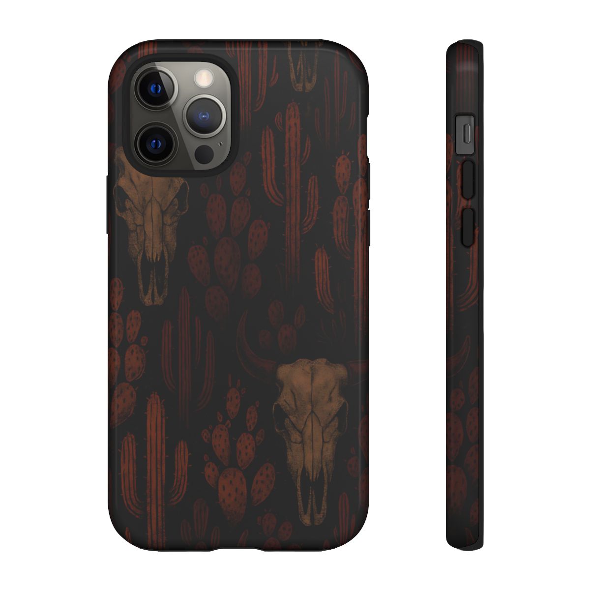 Midnight Cactus Bull Skull Tough Phone Case