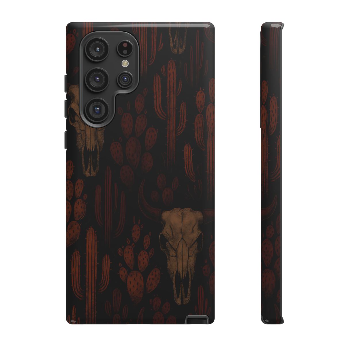 Midnight Cactus Bull Skull Tough Phone Case