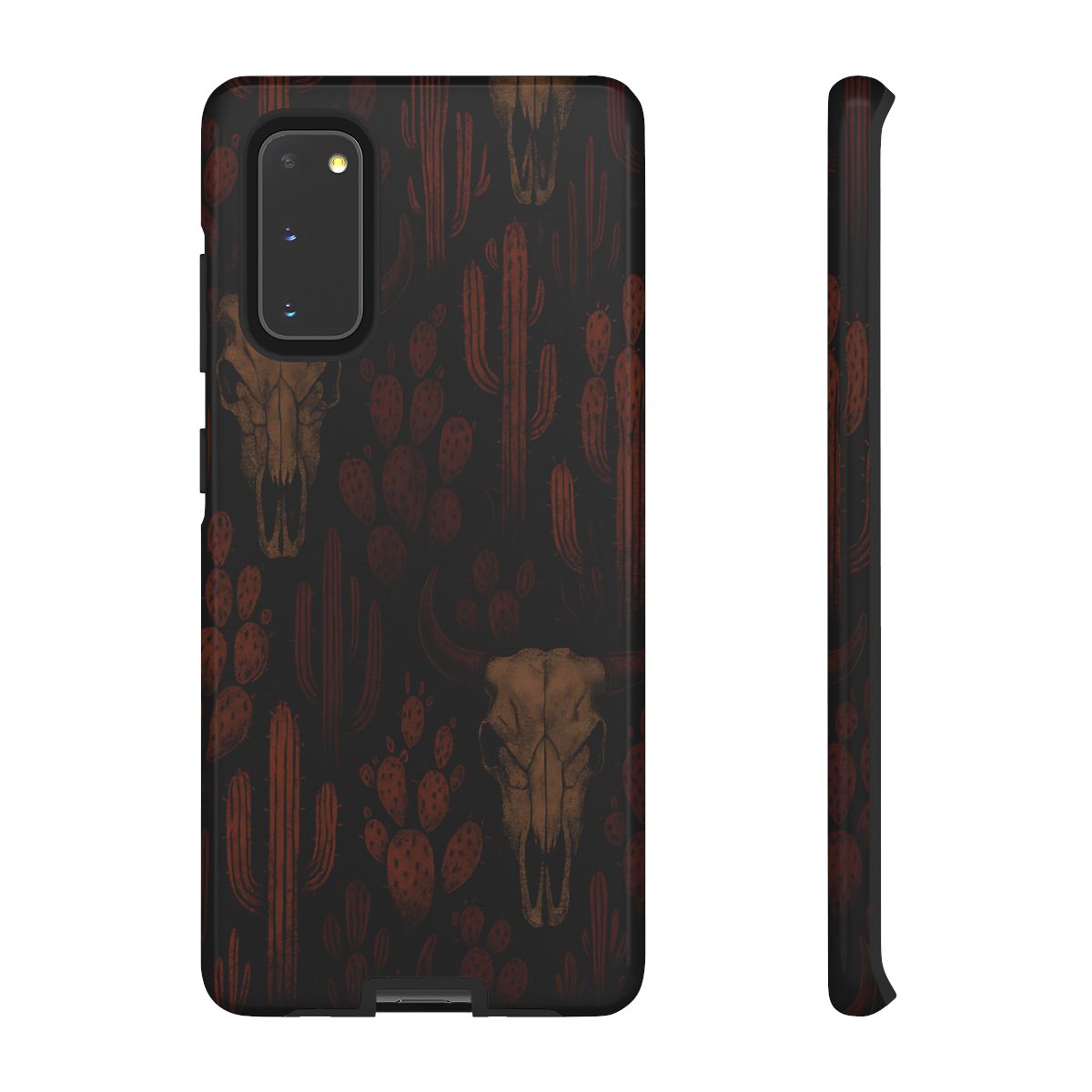 Midnight Cactus Bull Skull Tough Phone Case