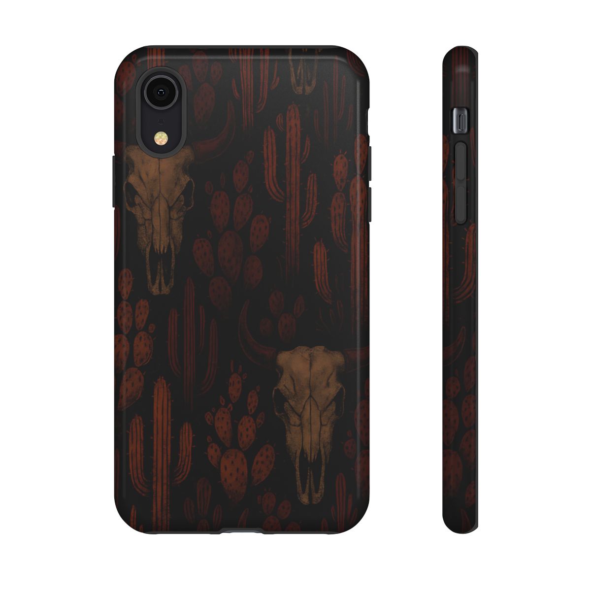 Midnight Cactus Bull Skull Tough Phone Case