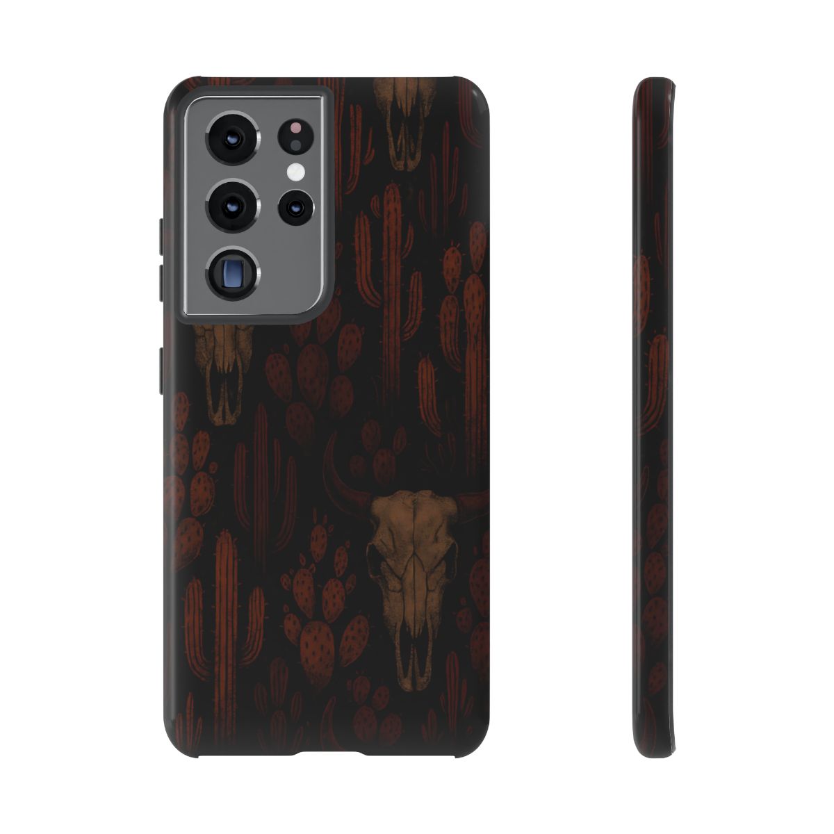 Midnight Cactus Bull Skull Tough Phone Case
