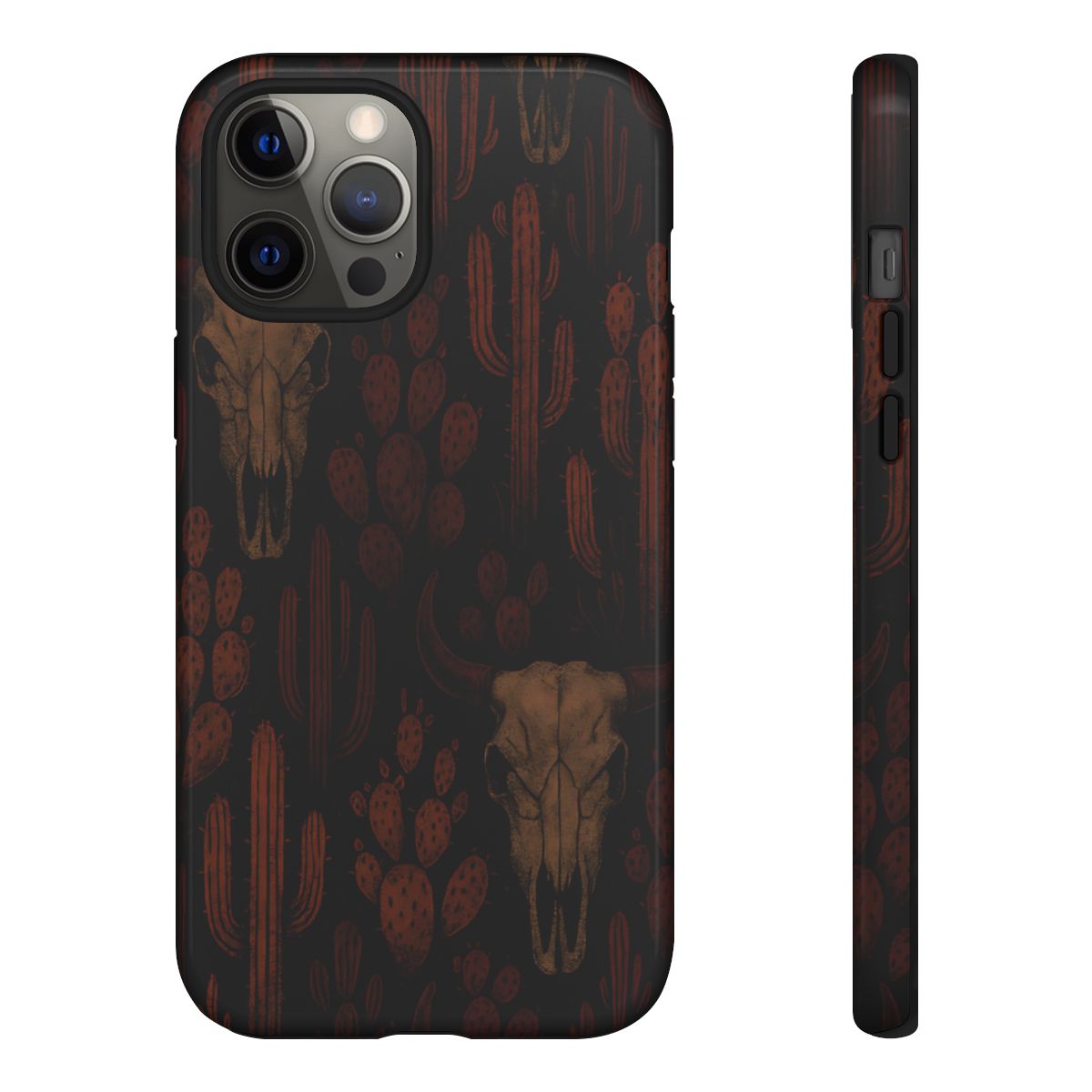 Midnight Cactus Bull Skull Tough Phone Case