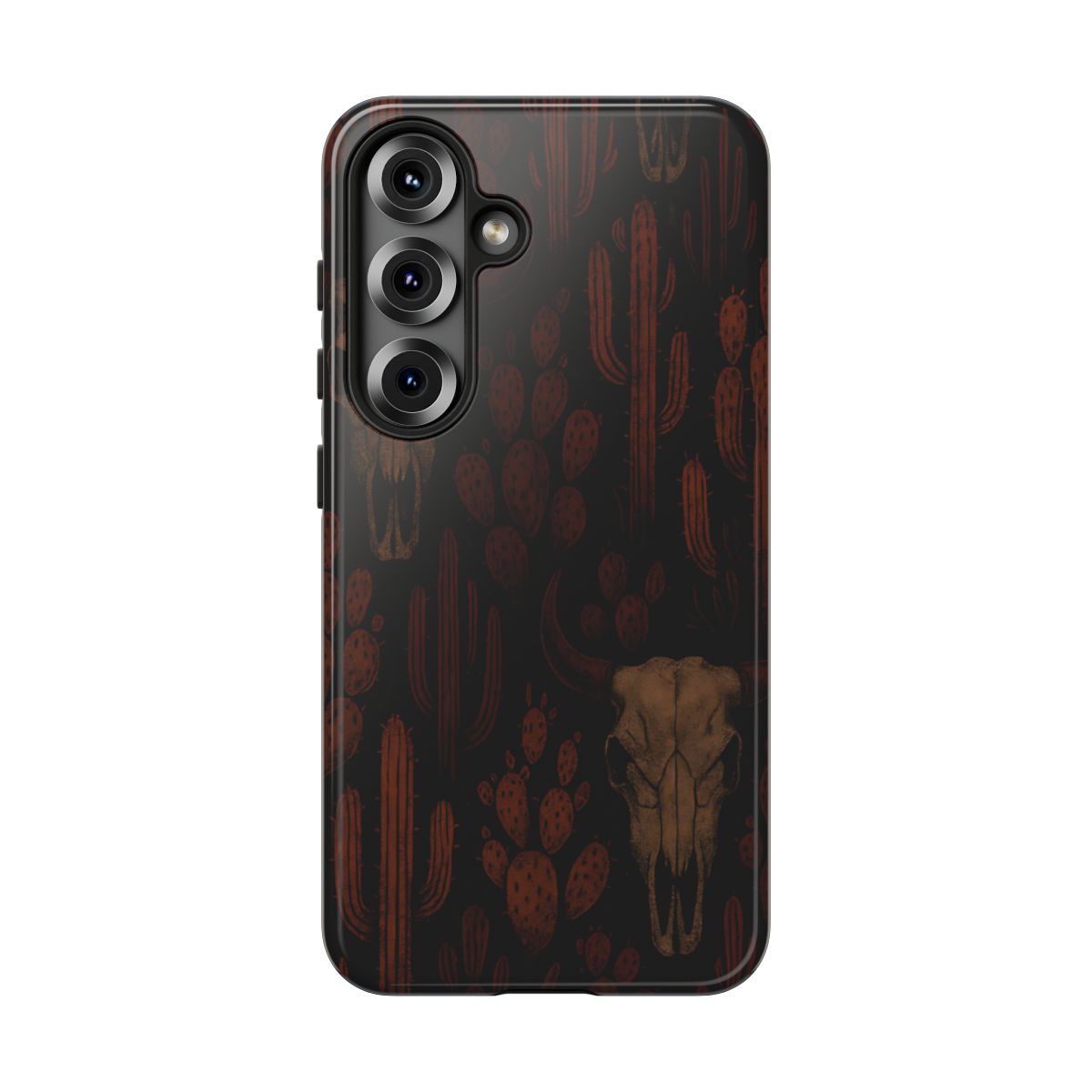 Midnight Cactus Bull Skull Tough Phone Case