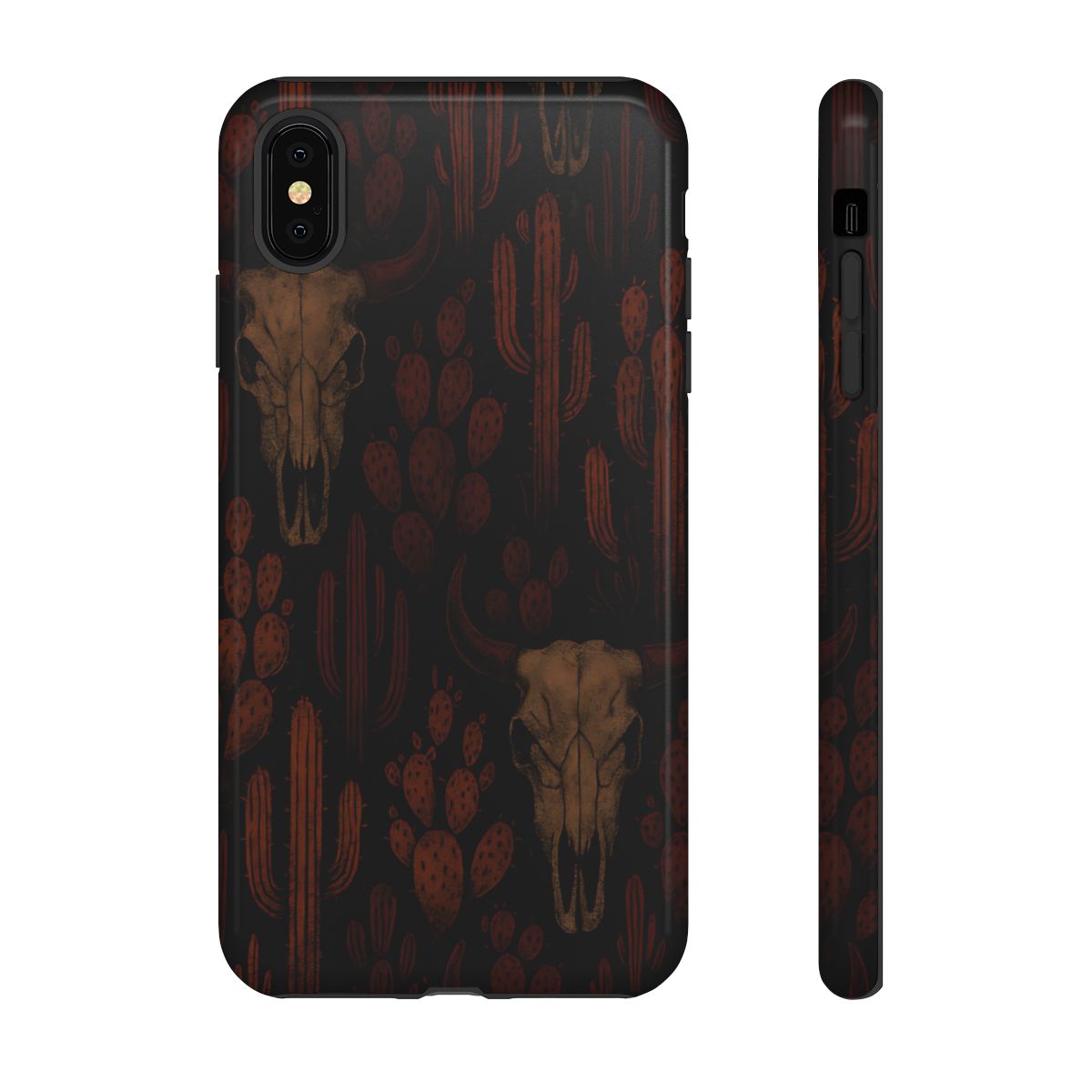Midnight Cactus Bull Skull Tough Phone Case