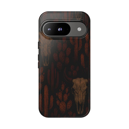 Midnight Cactus Bull Skull Tough Phone Case
