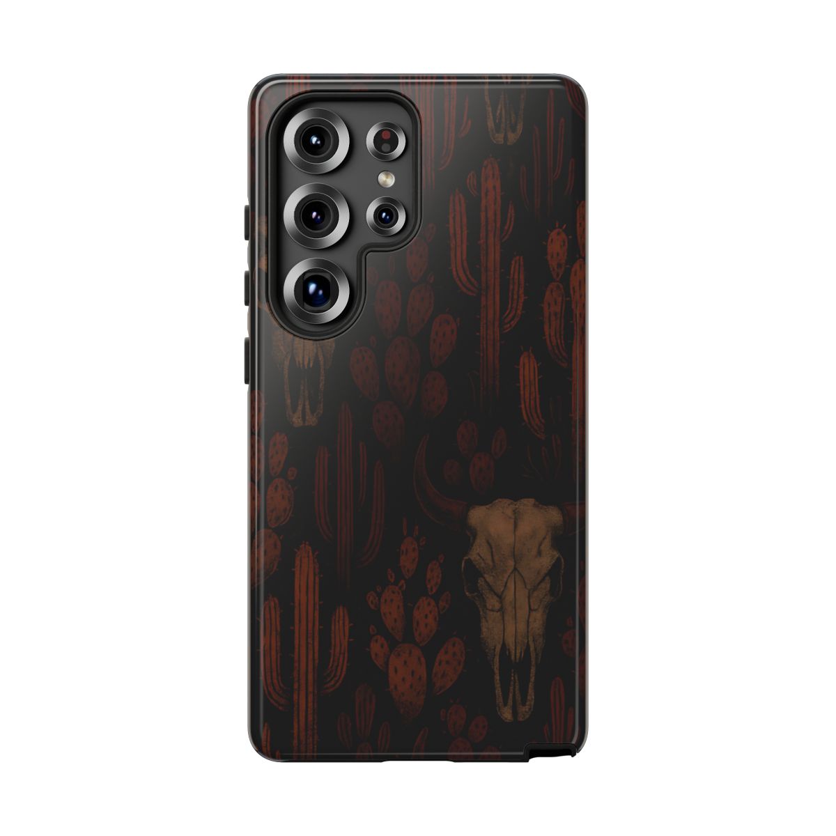 Midnight Cactus Bull Skull Tough Phone Case