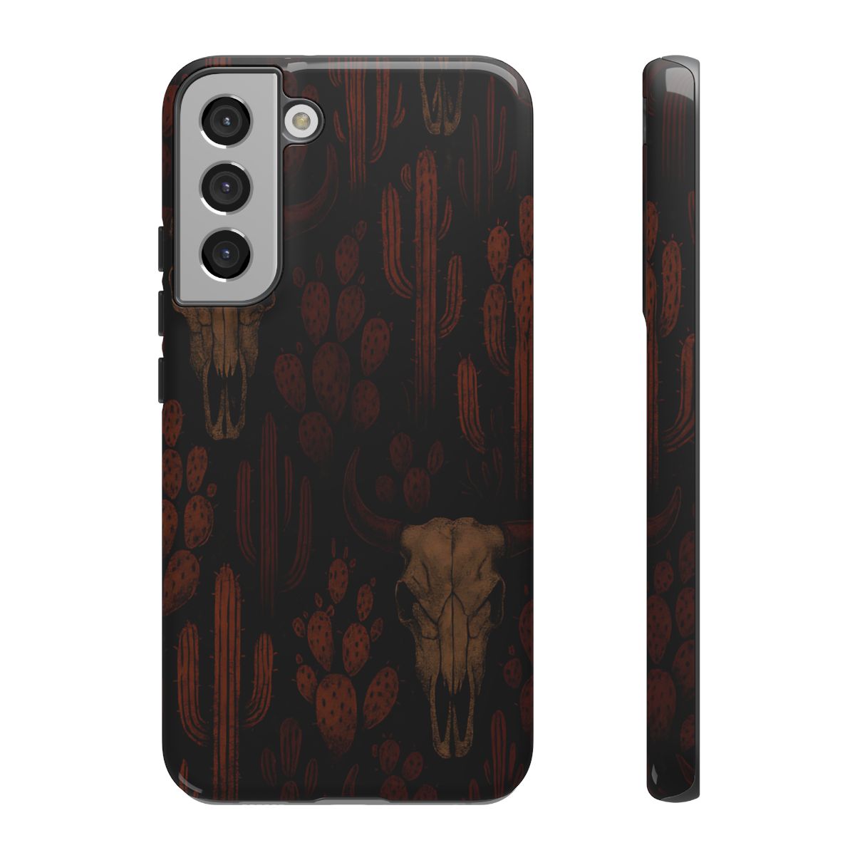 Midnight Cactus Bull Skull Tough Phone Case