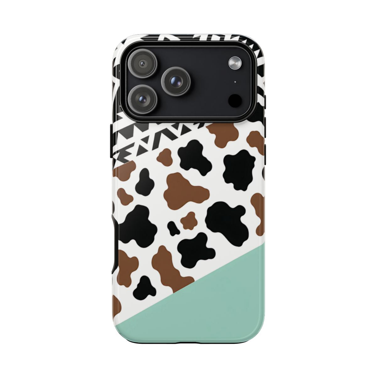 Mint Aztec Cowhide Tough Case - iPhone 18 Pro Max