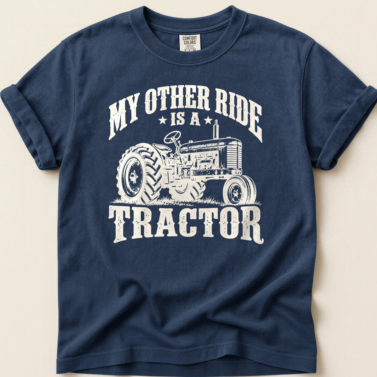 My Other Ride Is A Tractor T-shirt on Navy