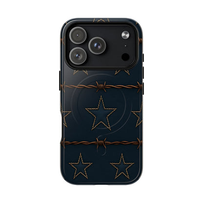 Navy Stars + Barbed Wire Magnetic Case
