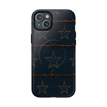 Navy Stars + Barbed Wire Magnetic Case