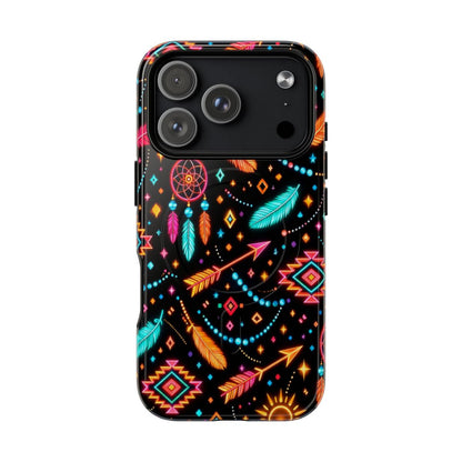 Neon Aztec Feather Magnetic Case