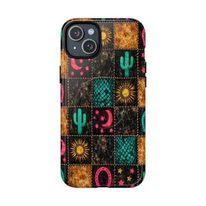 Neon Cactus Patchwork Magnetic Case