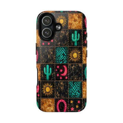 Neon Cactus Patchwork Magnetic Case