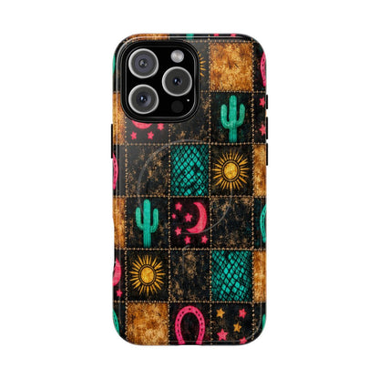 Neon Cactus Patchwork Magnetic Case