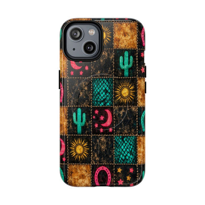 Neon Cactus Patchwork Magnetic Case