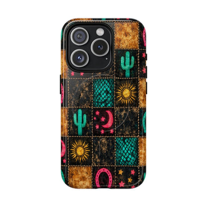 Neon Cactus Patchwork Magnetic Case