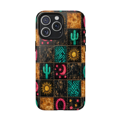 Neon Cactus Patchwork Magnetic Case