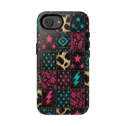 Neon Cowhide Patchwork Tough Case - iPhone 16e